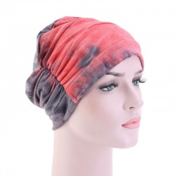 Women Tie-dye Headscarf Modal Hair Jacket Turban Hat Cotton Casual Breathable Head Cap