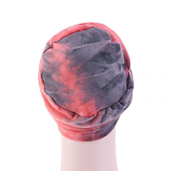 Women Tie-dye Headscarf Modal Hair Jacket Turban Hat Cotton Casual Breathable Head Cap