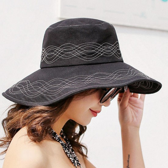 Women Traveling 100% Washed Cotton Bucket Hat Summer Classic Outdoor Wide Brimmed Cap