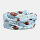 Women Turban Bib Dual-purpose Thin Cotton Bird Pattern Beanie Hat