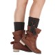 Women Twist Knitted Knee Short Boot Socks Leg Warmer High Boot Socks Flanging Crochet