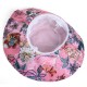 Women UV Protection Floral Bandaged Large Brim Sun Hat Vintage Lady Bucket Cap