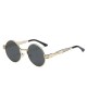 Women UV400 Protection Sunglasses Causal Vintage Steam Punk Round Eyeglasses