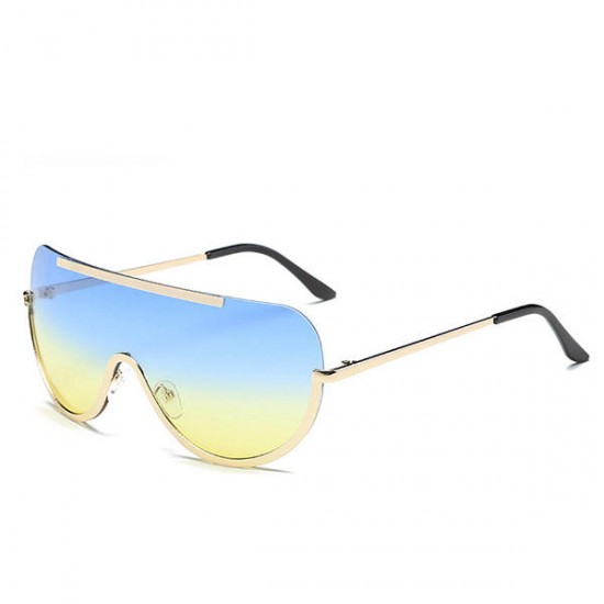 Women UV400 Sunglasses Oversized Colorful Lens Metal Frame Sunglasses