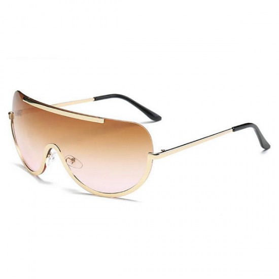 Women UV400 Sunglasses Oversized Colorful Lens Metal Frame Sunglasses