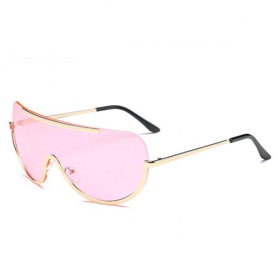 Women UV400 Sunglasses Oversized Colorful Lens Metal Frame Sunglasses