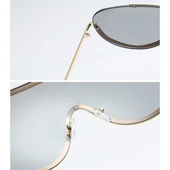 Women UV400 Sunglasses Oversized Colorful Lens Metal Frame Sunglasses