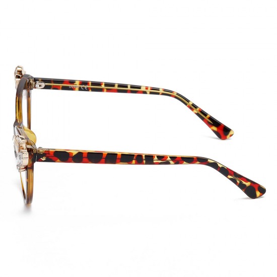 Women Ultra-Light Cat Eye Frame Computer Optical Glasses with Rhinestone