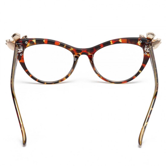 Women Ultra-Light Cat Eye Frame Computer Optical Glasses with Rhinestone