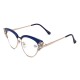 Women Ultra-Light Cat Eye Frame Computer Reading Glasses with Rhinestone