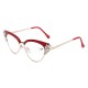 Women Ultra-Light Cat Eye Frame Computer Reading Glasses with Rhinestone