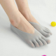 Women Ultra Thin Mesh Hole Five Toe Sock Solid Color Anti Skid Invisibility Boat Socks