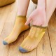 Women Ultra-thin Glass Silk Breathable Ankle Socks Antiskid Stretch Elastic Summer Sock