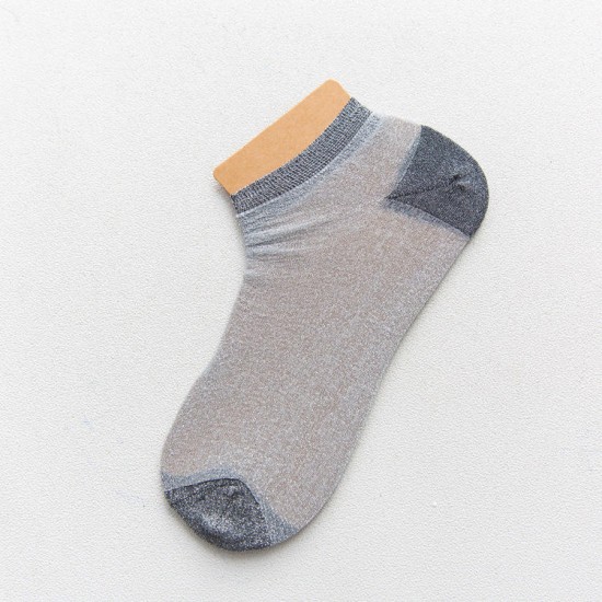 Women Ultra-thin Glass Silk Breathable Ankle Socks Antiskid Stretch Elastic Summer Sock