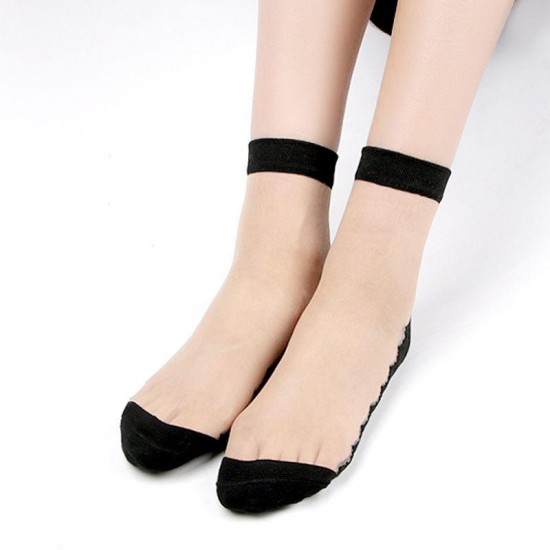 Women Ultrathin Breathable Cotton Lace Low Cut Non Slip Sock High Sesilience