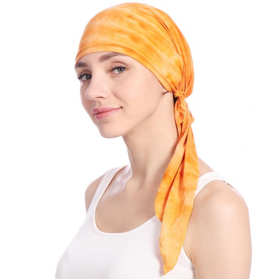 Women Unique Muslim Bandaged Turban Hat Outdoor Double-Sided Print Headscarf Cap