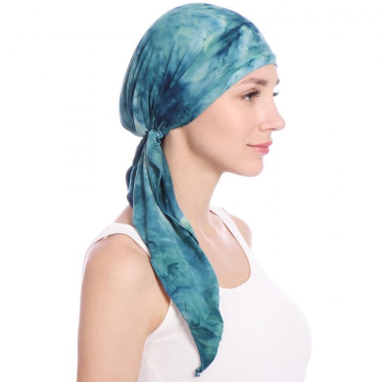 Women Unique Muslim Bandaged Turban Hat Outdoor Double-Sided Print Headscarf Cap