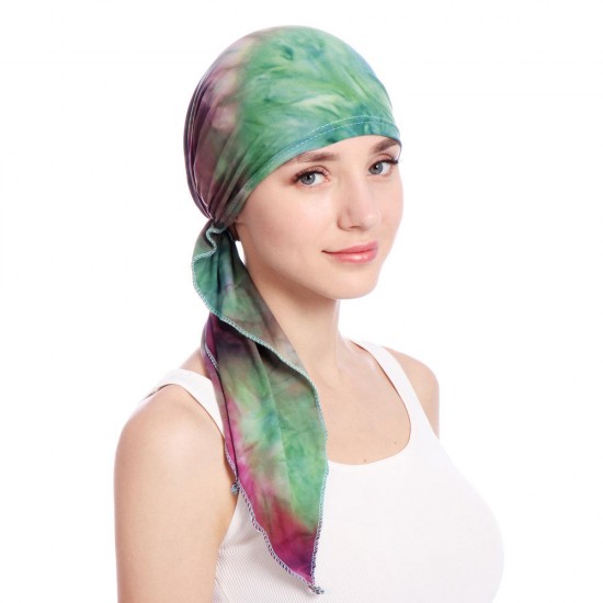 Women Unique Muslim Bandaged Turban Hat Outdoor Double-Sided Print Headscarf Cap