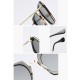 Women Unisex UV400 Cat Eye Sun Glassess Large Metal Frame Outdooors Sunscreen Glasses