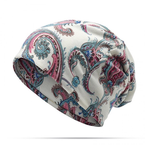 Women Vintage Bohemia Style Turban Hat Multifunctional Good Elastic Ponytail Beanie Caps