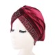 Women Vintage Chemotherapy Flannel Turban Hat Casual Winter Muslim Beanie Cap