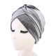 Women Vintage Chemotherapy Flannel Turban Hat Casual Winter Muslim Beanie Cap