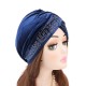 Women Vintage Chemotherapy Flannel Turban Hat Casual Winter Muslim Beanie Cap