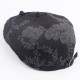 Women Vintage Chinese Style Beret Cap Cotton Flower Printing Sunshade Visor Forward Hat