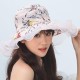 Women Vintage Cotton UV Protection Floral Bandaged Large Brim Sun Hat with Lace