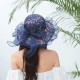 Women Vintage Cotton UV Protection Floral Bandaged Large Brim Sun Hat with Lace