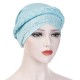 Women Vintage Ethnic Style Breathable Side Flower Headband Cap Turban Cap