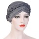 Women Vintage Ethnic Style Breathable Side Flower Headband Cap Turban Cap