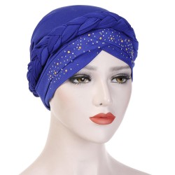 Women Vintage Ethnic Style Breathable Side Flower Headband Cap Turban Cap