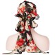 Women Vintage Floral Bandaged Turban Hat Double-Sided Bohemia Headscarf