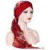 Women Vintage Floral Bandaged Turban Hat Double-Sided Bohemia Headscarf