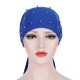 Women Vintage Floral Beanie Hat Summer Ethnic Style Flexible Breathable Turban Cap