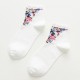 Women Vintage Floral Cotton Breathable Sweat Tube Socks Deodorization Crew Sock