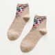 Women Vintage Floral Cotton Breathable Sweat Tube Socks Deodorization Crew Sock