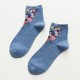 Women Vintage Floral Cotton Breathable Sweat Tube Socks Deodorization Crew Sock