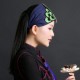 Women Vintage Floral Embroidered Beanie Caps Outdoor Good Elastic Tough Headwear Headband