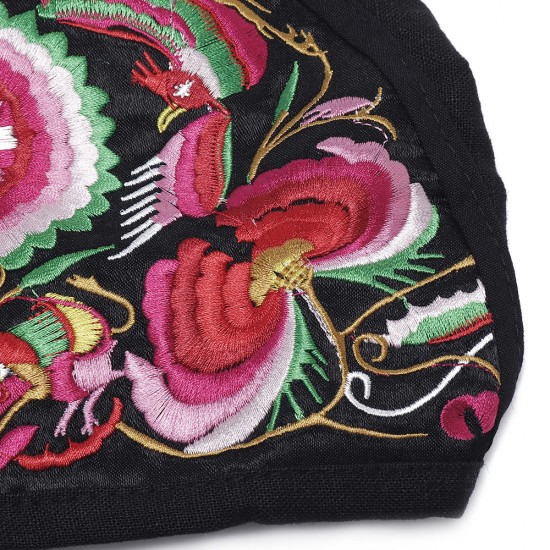 Women Vintage Floral Embroidered Beanie Caps Outdoor Good Elastic Turban Hat