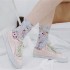 Women Vintage Floral Lace Mesh Breathable Tube Socks Deodorization Crew Sock