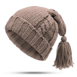 Women Vintage Fringed Scorpion Winter Warm Earmuffs Knit Ski Beanie Cap Outdoor Skull Cap