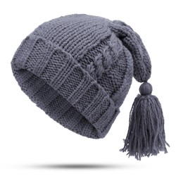 Women Vintage Fringed Scorpion Winter Warm Earmuffs Knit Ski Beanie Cap Outdoor Skull Cap