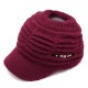 Women Vintage Multifunctional Ponytail Knit Beanie Hat Outdoor Windproof Messy Bun Ski Skullcap