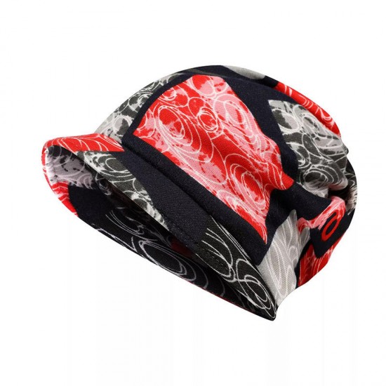 Women Vintage Print Short Brimmed Beret Hat Winter Cotton Earmuffs Turban Caps