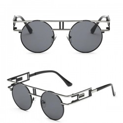 Women Vintage UV400 Sunglasses Men Retro Steampunk Round Mirror Lens Glasses