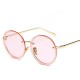 Women Vintage Uv Protection Sun Glassess Round Metal Frame Outdooors Anti Glare Glasses