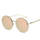 Women Vintage Uv Protection Sun Glassess Round Metal Frame Outdooors Anti Glare Glasses