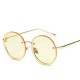 Women Vintage Uv Protection Sun Glassess Round Metal Frame Outdooors Anti Glare Glasses